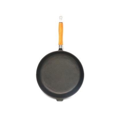 China Sustainable Chinese Non Stick Long Handle Round Bottom Fried Pan Cookware for sale