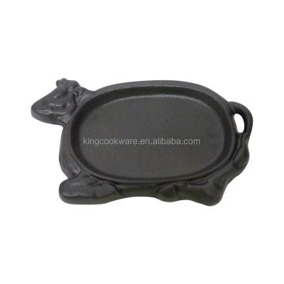 China Wholesale Cow Shape Hot Day Viable Dish Sizzling Pan Cast Iron Price for sale