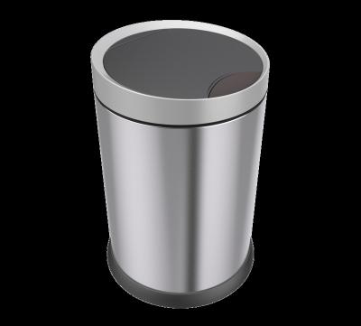 China Sustainable Cylindrical smooth surface intelligent trash can with 4 colors available stainless steel  dustbin for sale