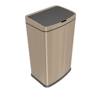 China Sustainable 15L Household kitchen stainless steel garbage bin  smart trash bin rectangular dustbin for sale