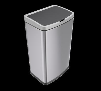 China Sustainable 40L high-capacity steel smart bin for kitchen sensor trash can Excellent quality rectangular dustbin for sale