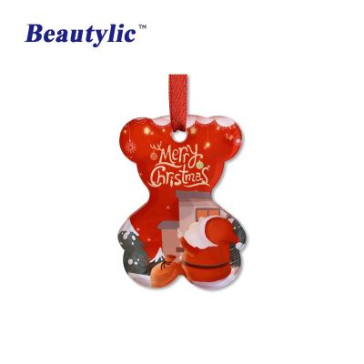 China Christmas Deoration LS-ACO10 Sublimation Christmas Ornament Sublimation Gloss White Heat Transfer Acrylic Photo Printing PMMA Flat Ornament for sale