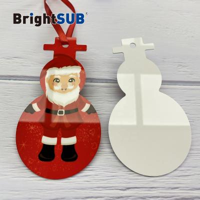 China Brightsub 0.75mm Single Sided Aluminum Annotate Sublimation Foil Christmas Ornaments White Santa Metal Blanks Decoration for sale