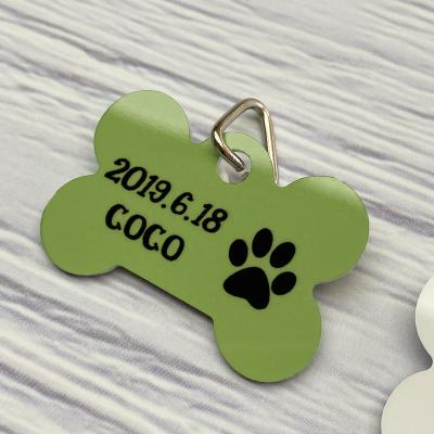 China Business Gift BrightSUB 0.75mm LS-CP002D White Gloss Double Sided Sublimation White Pet Tag Metal Dog Tag Heat Transfer Aluminum Photo Brightsub for sale