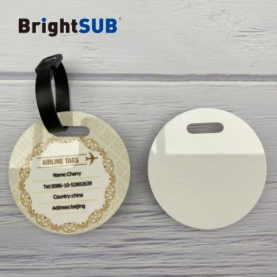 China BrightSUB 0.75mm image metal gloss sublimation aluminum luggage white double sided tag metal brightsub custom printing gloss coated for sale