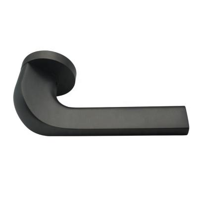 China Modern Matte Black Metal Door Handle New Design Handle Lock For Wooden Door for sale