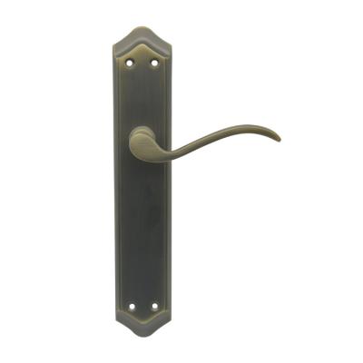 China Suppliers Modern Verified Door Handle Zinc Alloy Door Handle With Plate Security Metal Wood Door Handle for sale