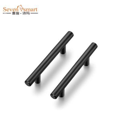 China Modern Top Quality Hollow Hardware New Stainless Steel Bar Furniture Black T Handle SS Handle for sale