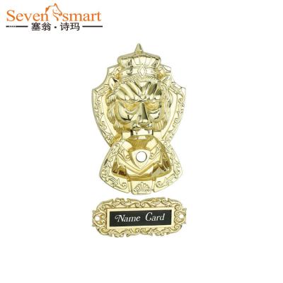 China Traditional Luxury Heavy Modern Lion Head Quality Hardware Fern Alloy Style Zinc Alloy Door Knocker With Name Card for sale