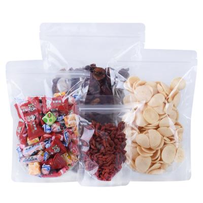 China Moisture Proof Transparent Zipper Bag / Clear Zipper Plastic Foil Bag Snacks Standing Locked Package for sale