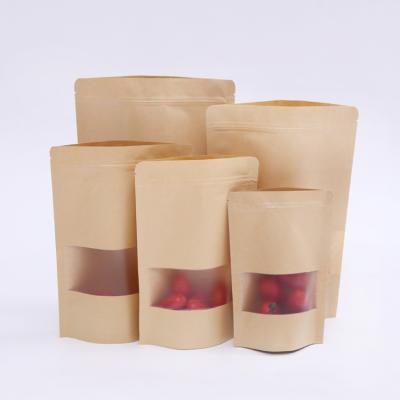 China Recycled Materials Stand Up Coffee Zipper Aluminum Foil Kraft Paper Ziplock Bag, Kraft Brown Stand Up Coffee Zipper Lock Stand pocket up kraft paper p for sale