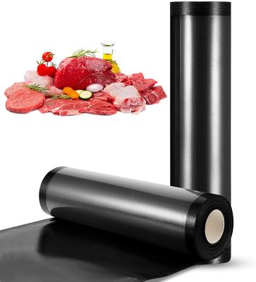 China 17cm*500cm Moisture Proof Factory Front Vacuum Seal Rolls Vacuum Black Back Clear Bags Vacuum Sealer Bags For Saving Food for sale