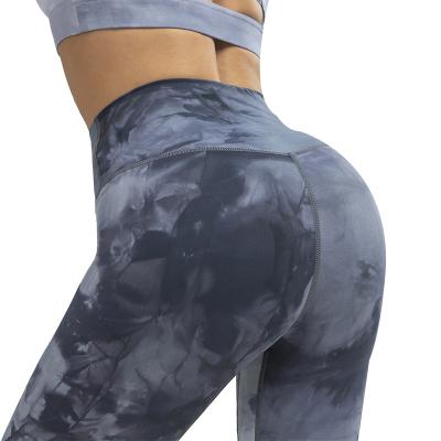 China Breathable and Comfortable Breathable Tie Dye High Elasticity and Fitness Yoga Pants High Value Skinny Gaiters for sale