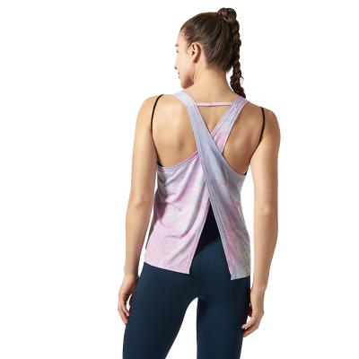 China Hot-selling comfortable women's breathable sports tops, cross-back design, adjustable length for sale