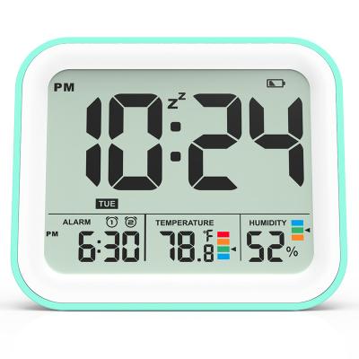 China Fullwill Dual Alarm Clocks Compact Design Nap Dual Alarm Clock with LED Backlight Room Thermometer Hygrometer Battery Cable Digital Clock for sale