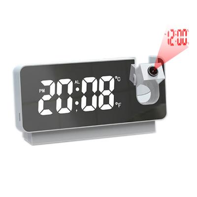 China Calendars Custom Digital Led Mirror Projector Electronic Mini Projection Wekker Alarm Clock for sale