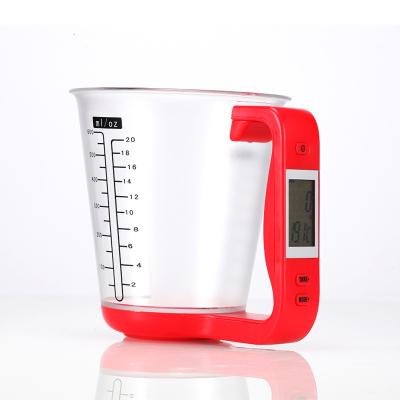 China WITH LID 1kg Household Multifunctional Kitchen Tools LCD Digital Display Measuring Cup Kitchen Measuring Scale for sale