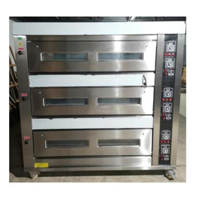 China Large 3 Decks 12 Trays Oven Bread Baguette Bakery Gas Baking Baking Oven Outdoor Pizza Oven for sale