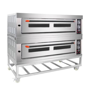 China Outdoor 2 Deck 6 Trays Pizza Bread Baking Ovens Gas And Electric Combo Pizza Baking Bakery Oven for sale