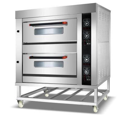 China Bread Snack Machines Bakery Equipment Double Deck Gas Oven Outdoor Commercial Bakery Oven for sale