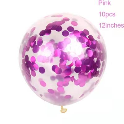 China 12 Inch Paper Foil Glitter Confetti Balloon Latex Confetti Balloon Party Decoration Eco-Friendly Disposable Wedding Birthday Party Decoration for sale