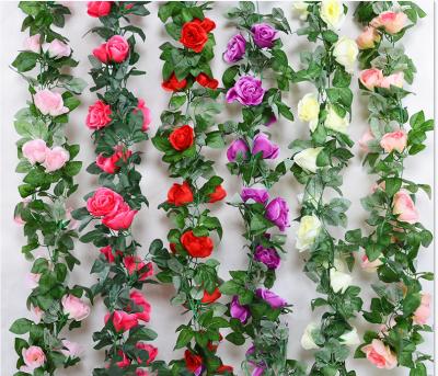 China 16 PCS Flower Heads Eco-friendly Disposable Artificial Plastic Rose Flower Garland Wedding Home Decoration for sale