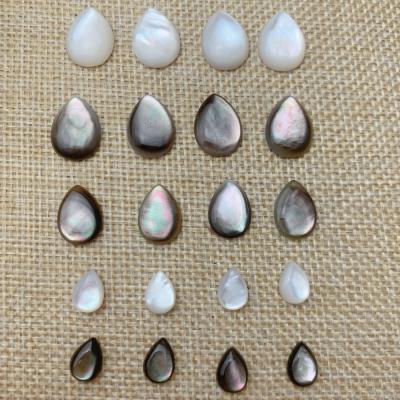 China Color Game or Fire Wholesale Custom Natural White Black Broom Pearl Shell Pear Cabochon Gemstone for Setting Jewelry Making for sale