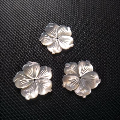 China Wholesale Polishing White Natural Mother Of Pearl Carving Flower Fashion BROOM Shell Jewelry for sale