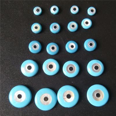 China Shell Turquoise Mother of Pearl Shell Round Blue Evil Eye Bead for Jewelry Making Accessories for sale