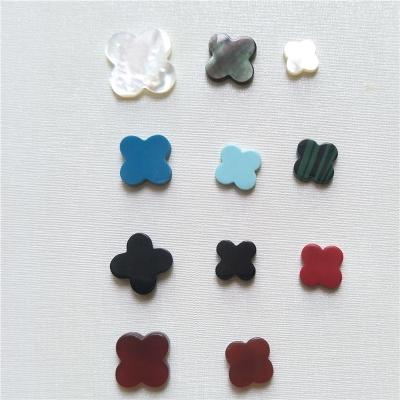 China Wholesale Dichroic Blue Turquoise Four Leaf Clover Cabochon Inlaid Jewelry Dichroism / Gemstone for sale