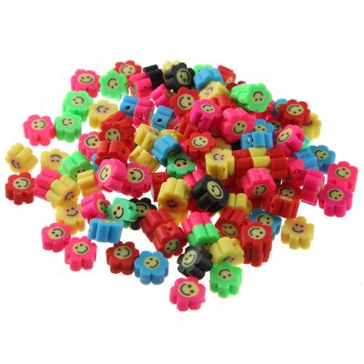 China Jewelry Making Sun Flower Smile Soft Pottery Beads Polymer Clay Ceramic Beads For Jewelry Making for sale