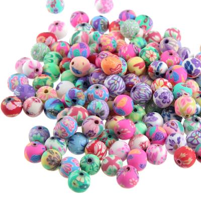 China Jewelry Making Wholesale Polymer Clay Beads Round Handmade Diy Pottery Soft Ceramic Beads Jewelry Making for sale