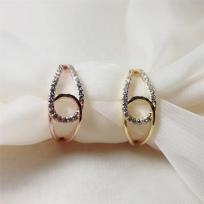 China TRENDY Fashion 925 Silver Plated 18k Gold Zirconia Ring Jewelry For Women for sale