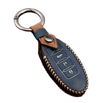 China Fashion Leather Key Case Suitable For Nissan Crazy Horse Smart Skin Key Cover for sale