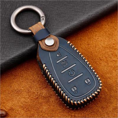 China New Crazy Horse Fashion Fashion Car Skin Key Cover Luxury 3D Design Genuine Leather Key Case For Chevrolet for sale