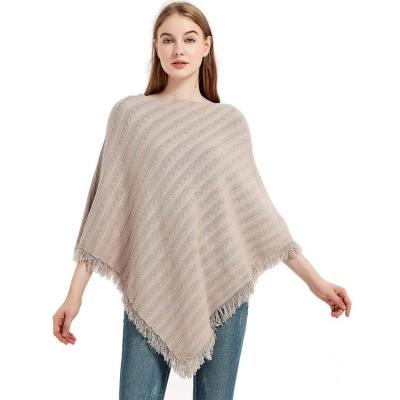 China Anti-wrinkle best-selling women's scarf fashionable cape sweater knitted lightweight poncho for sale