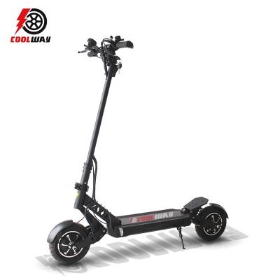 China Coolway Unisex Dual 1000W Motor 10inch Tire Adjustable Height With Good Suspension Kick Stance Electric Scooter For Adult for sale