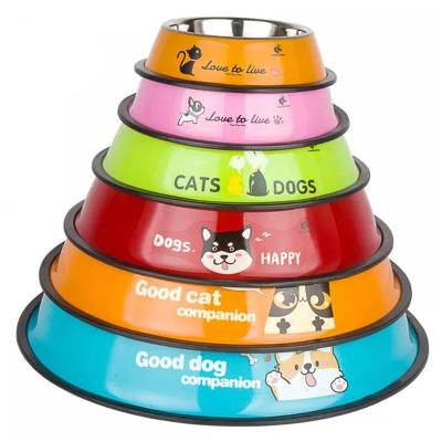 China Viable a variety of high quality non-slip pet and cat food bowl stainless steel color stainless steel rubber bottom dog bowl for sale