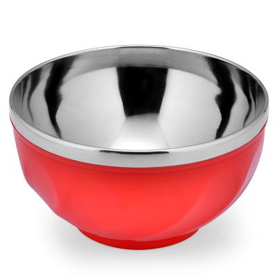 China Household Disposable Dining Tableware Plastic Color Steel Bowl for sale