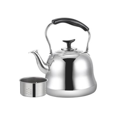 China Wholesale Viable Stainless Steel Stovetop Tea Kettle Metal Tea Kettle Classic Whistling Teapots for Home and Camp for sale