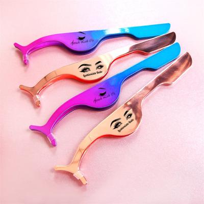 China Stainless Steel False Eyelash Applicator Tool Private Label Eyelash Applicator OEM Customized Stainless Steel Eyelash Tweezers for sale