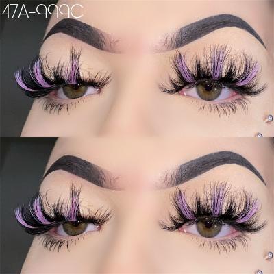 China Lancybeauty 100% Hot Selling Factory Price Colored High Quality Mink False Colored Lash Eyelash Eyelashes Wholesale Colored Eyelashes for sale