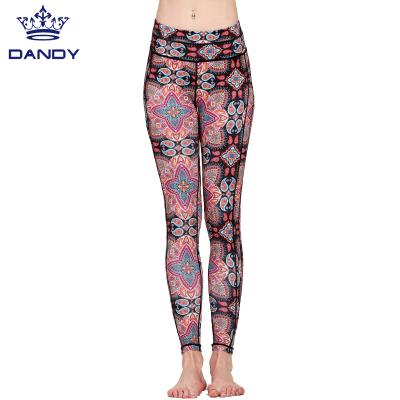 China Custom Girls Digital Printed Breathable Sublimation Tights Yoga Leggings for sale