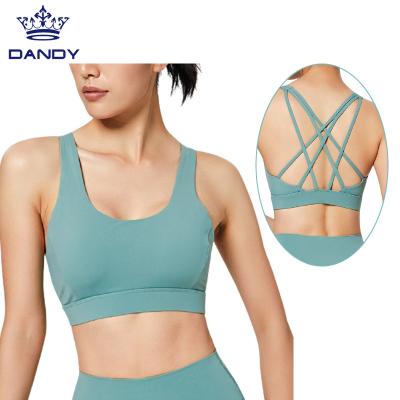 China Breathable High Quality Removable Pads Ladies Spandex Push Up Yoga Bra Top Fitness for sale