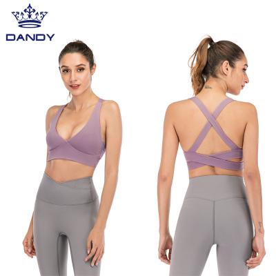 China High Quality Breathable Sexy Cross Back Sports Bra Women Workout Bra Top Yoga Bra for sale