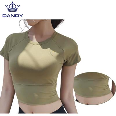 China Breathable Custom Sexy Sports Yoga Wear Gym Fitness Yoga T Shirt For Women for sale