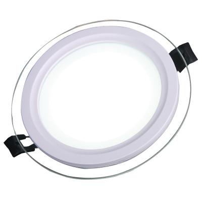 China Factory supply residential smd downlight recessed round 18w glass led panel light for sale