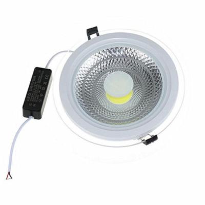 China Hotel Good Quality White Warm White Cob Recessed Lead Glass Panel Light 18w for sale