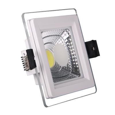 China Cheap Hotel Price COB Lead Glass Downlight Recessed Square Panel Light for sale