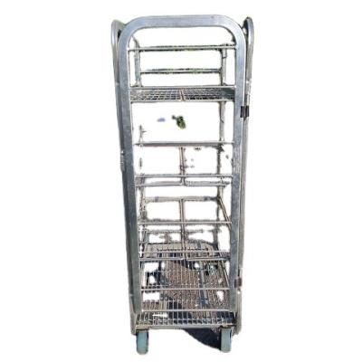 China Heavy Load Warehouse Industrial Safety Durable Milk Cart Glass Material Cage for sale